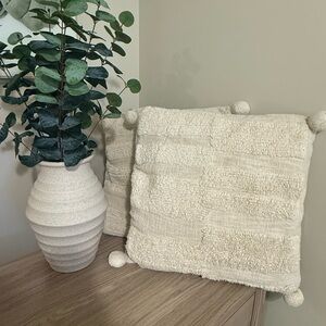 Elegant Cream Textured Accent Pillow